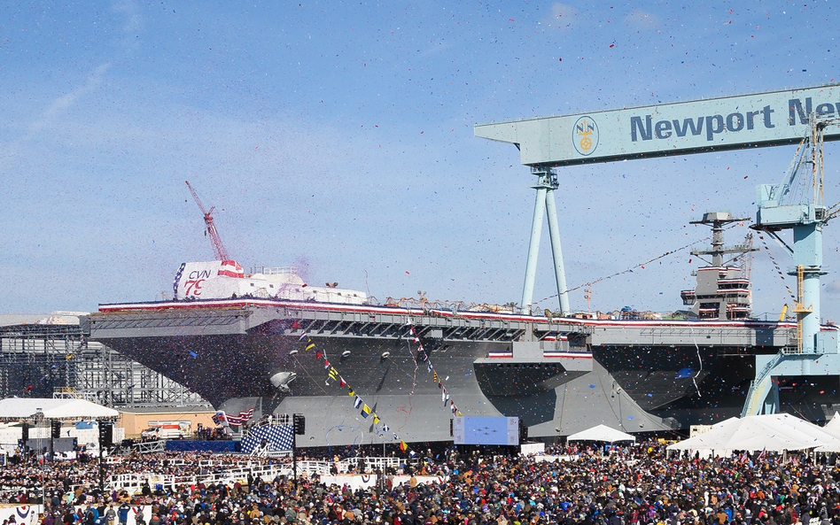 Uroczystość chrztu lotniskowca atomowego USS John F. Kennedy (CVN 79). Fot./Huntington Ingalls Indus