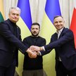 Prezydenci: Polski Andrzej Duda (z prawej), Ukrainy Wołodymyr Zełenski (w środku) oraz Litwy Gitanas