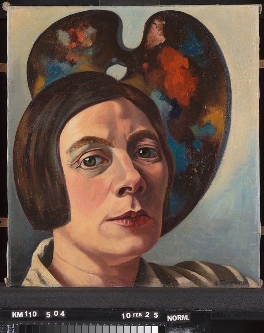 Charley Toorop, „Autoportret na tle palety”.