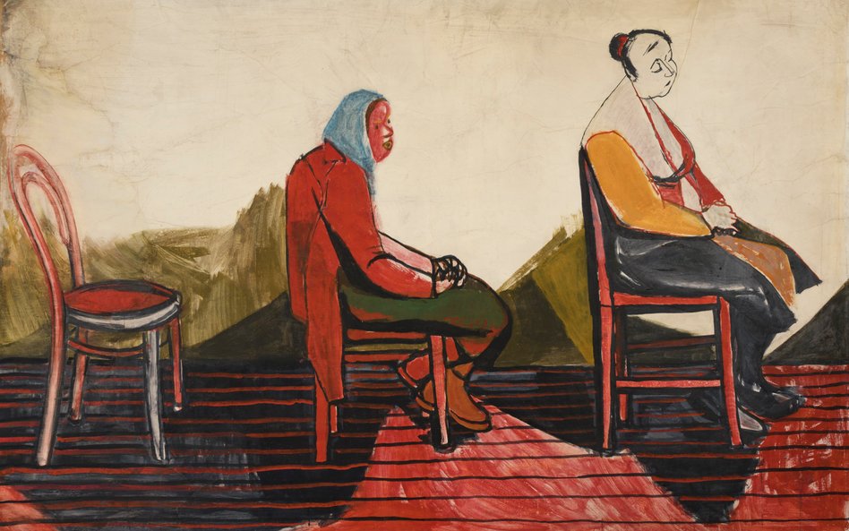 Andrzej Wróblewski, „Kolejka trwa"; 1956; gwasz, akwarela, papier; Starak Collection © Fundacja Andr