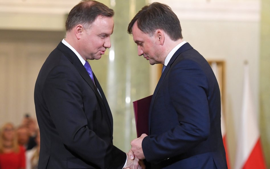 Prezydent Andrzej Duda i minister sprawiedliwości Zbigniew Ziobro