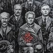 Drzeworyt wykonany na jubileusz 150. urodzin Noblistki Marii Curie-Skłodowskiej przez studentów II r