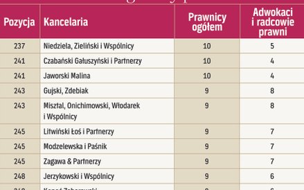 Kancelarie według liczby prawników