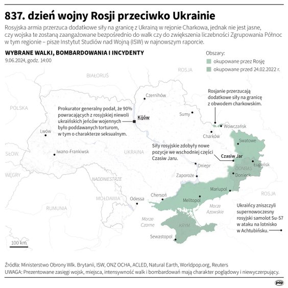 Tak wyglądała sytuacja na froncie w 837 dniu wojny