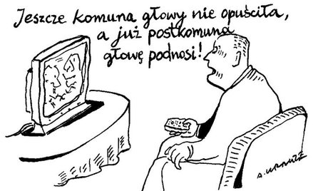 Komentarz rysunkowy. A już postkomuna głowę podnosi