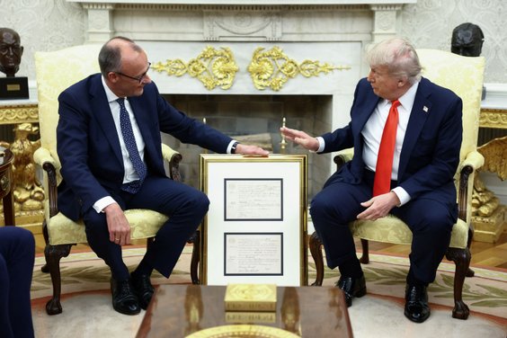 Friedrich Merz na spotkaniu z Donaldem Trumpem w Białym Domu