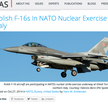 Umieszczone na stronie Federacji Naukowców Amerykańskich zdjęcie polskiego F-16 podczas manewrów nuk