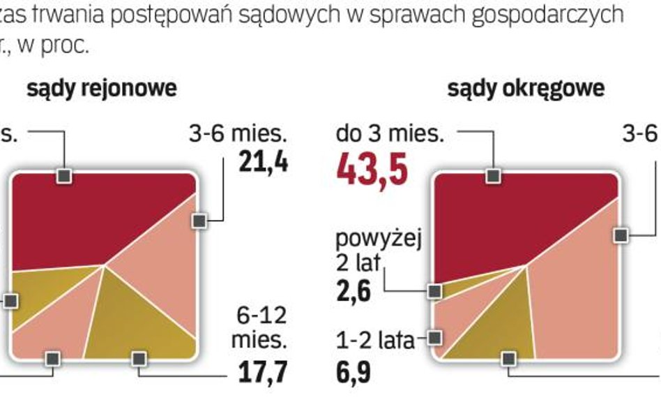 Ok. 30 proc. spraw trwa dłużej niż pół roku