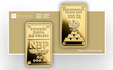 NBP uczcił sprowadzenie złota do Polski. Złote monety w kształcie sztabek