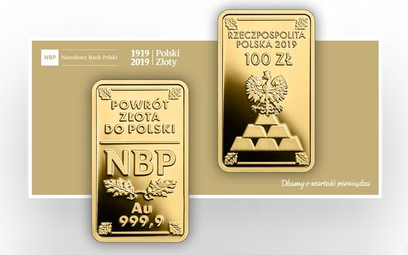 NBP uczcił sprowadzenie złota do Polski. Złote monety w kształcie sztabek