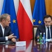 Premier Donald Tusk oraz minister finansów Andrzej Domański