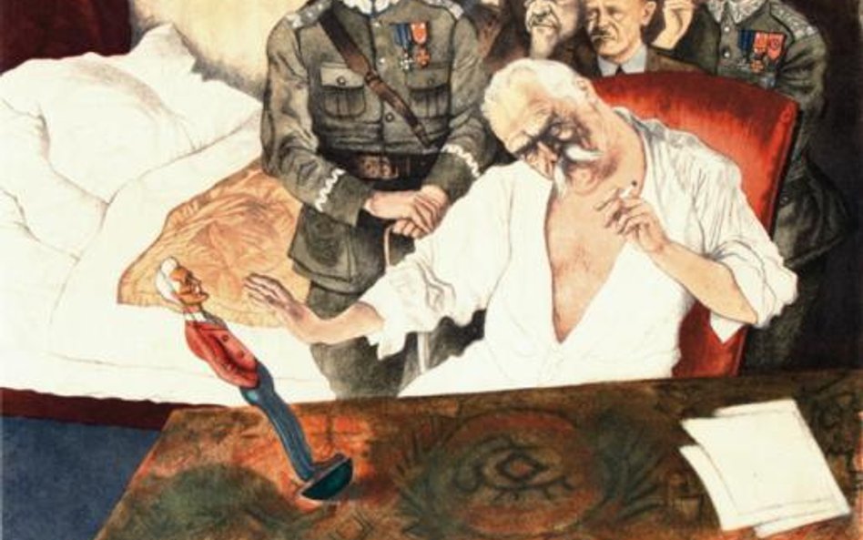 Józef Piłsudski. Karykatura Zdzisława Czermańskiego