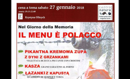 "Polska kolacja" w dniu Pamięci o Holokauście. Drut w tle