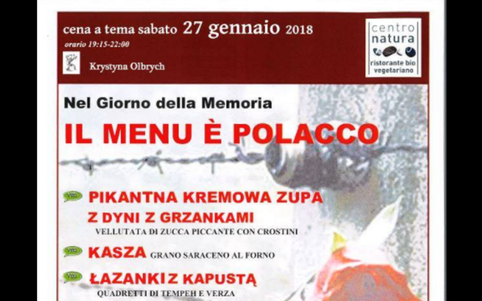 "Polska kolacja" w dniu Pamięci o Holokauście. Drut w tle
