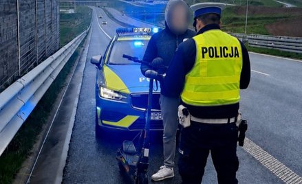 21-latek jechał hulajnogą elektryczną po drodze ekspresowej S3