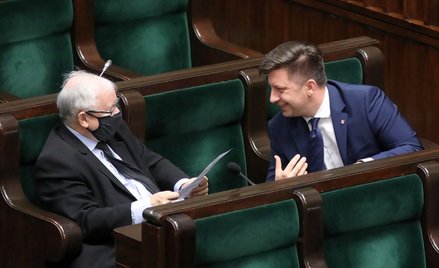 Prezes PiS Jarosław Kaczyński i minister Michał Dworczyk