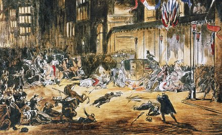 Zamach na Napoleona III przed paryską operą, 14 stycznia 1858 r.