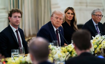 Prezydent Donald Trump na kolacji z szefami firm technologicznych w Białym Domu