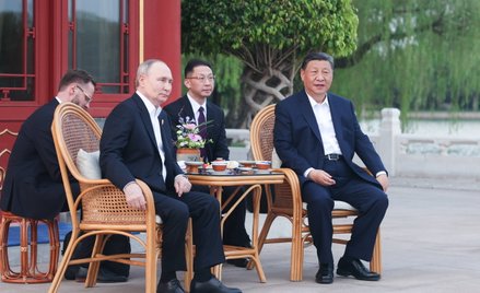 Wizyta Władimira Putin w Pekinie w maju 2024 roku. Na zdjęciu Putin z prezydentem Chin Xi Jinpingiem