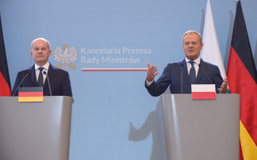 Premier Donad Tusk oraz kanclerz Niemiec Olaf Scholz