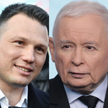 Od lewej: lider Konfederacji Sławomir Mentzen, prezes PiS Jarosław Kaczyński, premier Donald Tusk