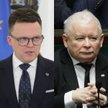 Marszałek Sejmu Szymon Hołownia (Polska 2050) i prezes PiS Jarosław Kaczyński
