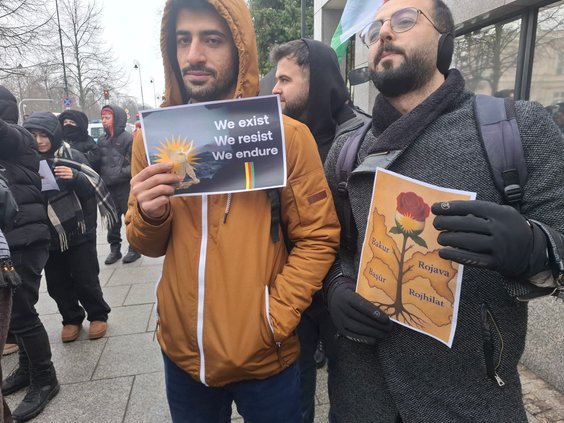 Protestujący Kurdowie w Warszawie