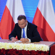 Prezydent RP Andrzej Duda podczas uroczystego podpisania przez prezydenta ustawy z dnia 23 lipca 202