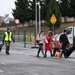 Uchodźcy na polsko-ukraińskim przejściu granicznym w Korczowej