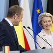 Premier RP Donald Tusk i szefowa Komisji Europejskiej Ursula von der Leyen
