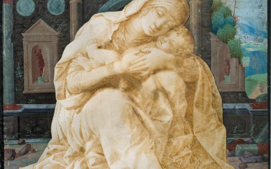 Andrea Mantegna, Matka Boska z Dzieciątkiem, 1491, rysunek tuszem na pergaminie, kolekcja prywatna