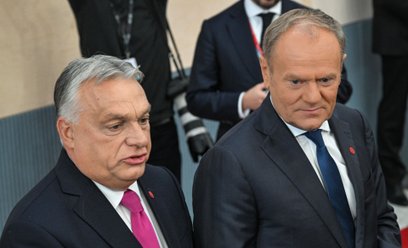 Premierzy Polski Donald Tusk oraz Węgier Viktor Orban podczas nieformalnego szczytu Unii Europejskie