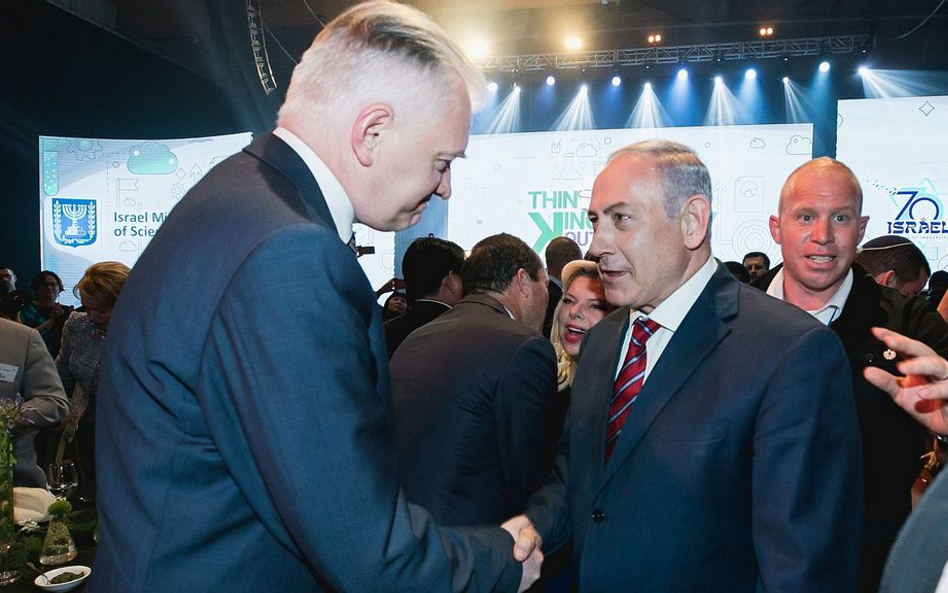 Wicepremier Jarosław Gowin w rozmowie z premierem Izraela Benjaminem Netanjahu