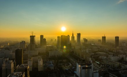 Widok na Warszawę ze szczytu Warsaw Spire