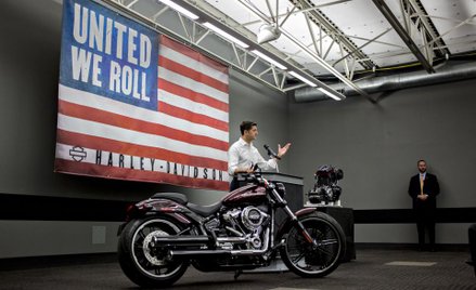 Paul Ryan w zakładzie produkcyjnym Harley-Davidson Inc. w Menomonee Falls w Wisconsin