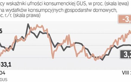 Wzrost konsumpcji oderwał się od nastrojów