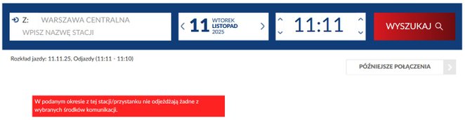 Po wybraniu daty i godziny (z okazji rocznicy niepodległości data i godzina nie są przypadkowe) na s