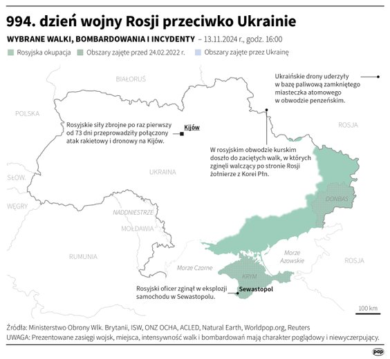 Tak wyglądała sytuacja na froncie w 994 dniu wojny