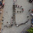 Żywy znak Polski Walczącej utworzony w Szczecinie