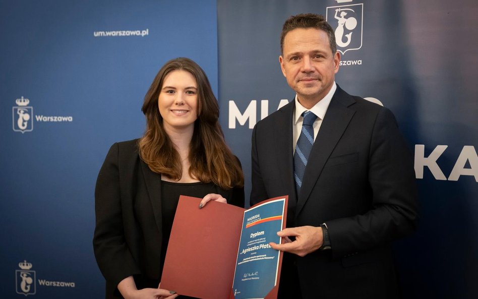 Nagroda Prezydenta m.st. Warszawy za najlepsze prace dyplomowe o rozwoju miasta. Na zdjęciu: Rafał T