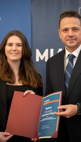 Nagroda Prezydenta m.st. Warszawy za najlepsze prace dyplomowe o rozwoju miasta. Na zdjęciu: Rafał T