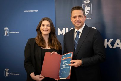 Nagroda Prezydenta m.st. Warszawy za najlepsze prace dyplomowe o rozwoju miasta. Na zdjęciu: Rafał T