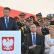 Prezydent RP Andrzej Duda (C), pierwsza dama Agata Kornhauser-Duda (P) oraz minister spraw wewnętrzn