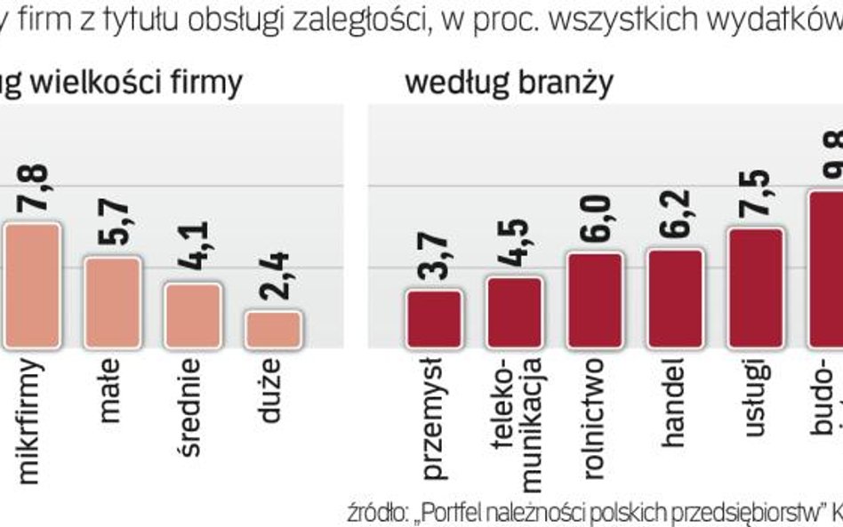 Najwyższe koszty długów ponosi branża finansowa