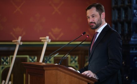 Prezydent Krakowa Aleksander Miszalski podczas uroczystej gali w Collegium Novum Uniwersytetu Jagiel