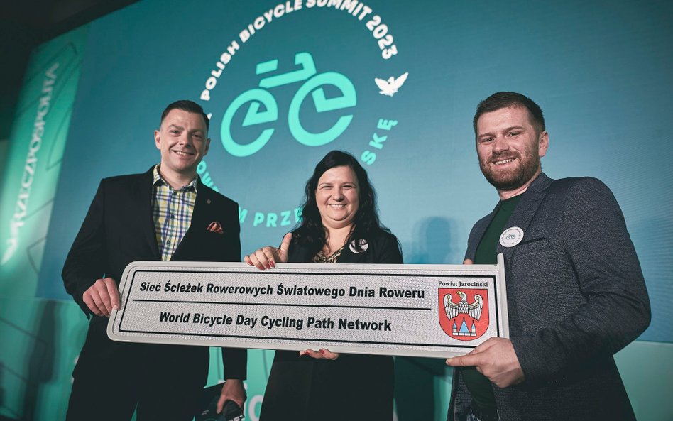 Lidia Czechak, starosta powiatu jarocińskiego, podczas Polish Bicycle Summit 2023