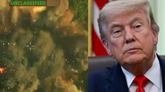 Donald Trump i kadr z udostępnionego przez niego nagrania, przedstawiającego eksplozję po ataku prze
