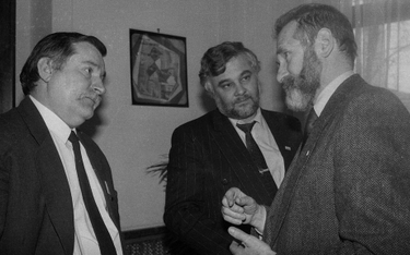 Sejm, 1990 rok: Lech Wałęsa, Krzysztof Pusz, Bronisław Geremek