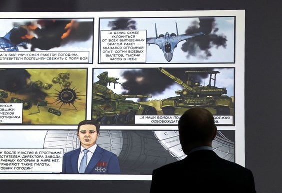 Rosyjski przywódca Władimir Putin zwiedza wystawę „Bohaterowie specjalnej operacji wojskowej: wyczyn