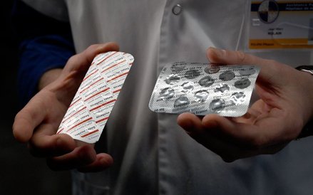 Opakowanie leku na malarię zawierającego Chlorochinę